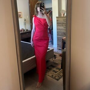 Fortunate one red linen maxi dress